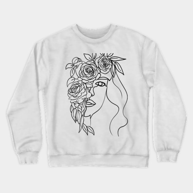 Women in floral Bouquets Crewneck Sweatshirt by Doodle Intent